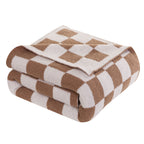 50" x 70"  Ultra Soft Checkered Knitted Throw Blanket