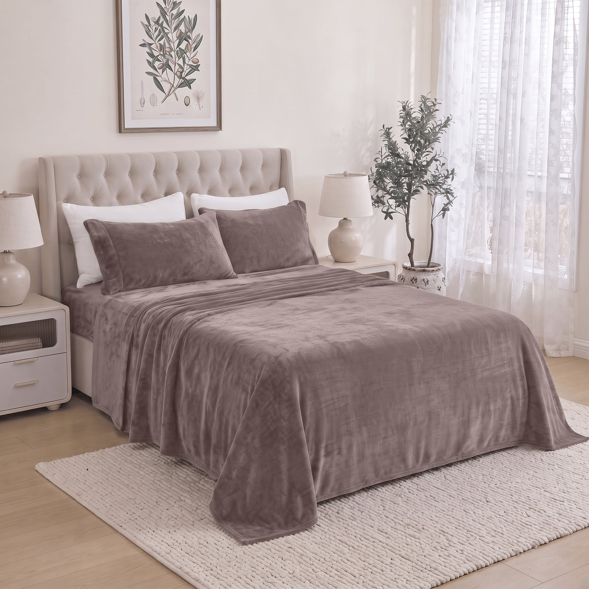 4-Piece Velvet Plush Flannel Sheet Set