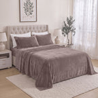 4-Piece Velvet Plush Flannel Sheet Set