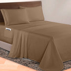 Extra deep 18-24 Inch Pocket 3 Line Embroidery, 4-Piece Sheet Set, Moody Shades