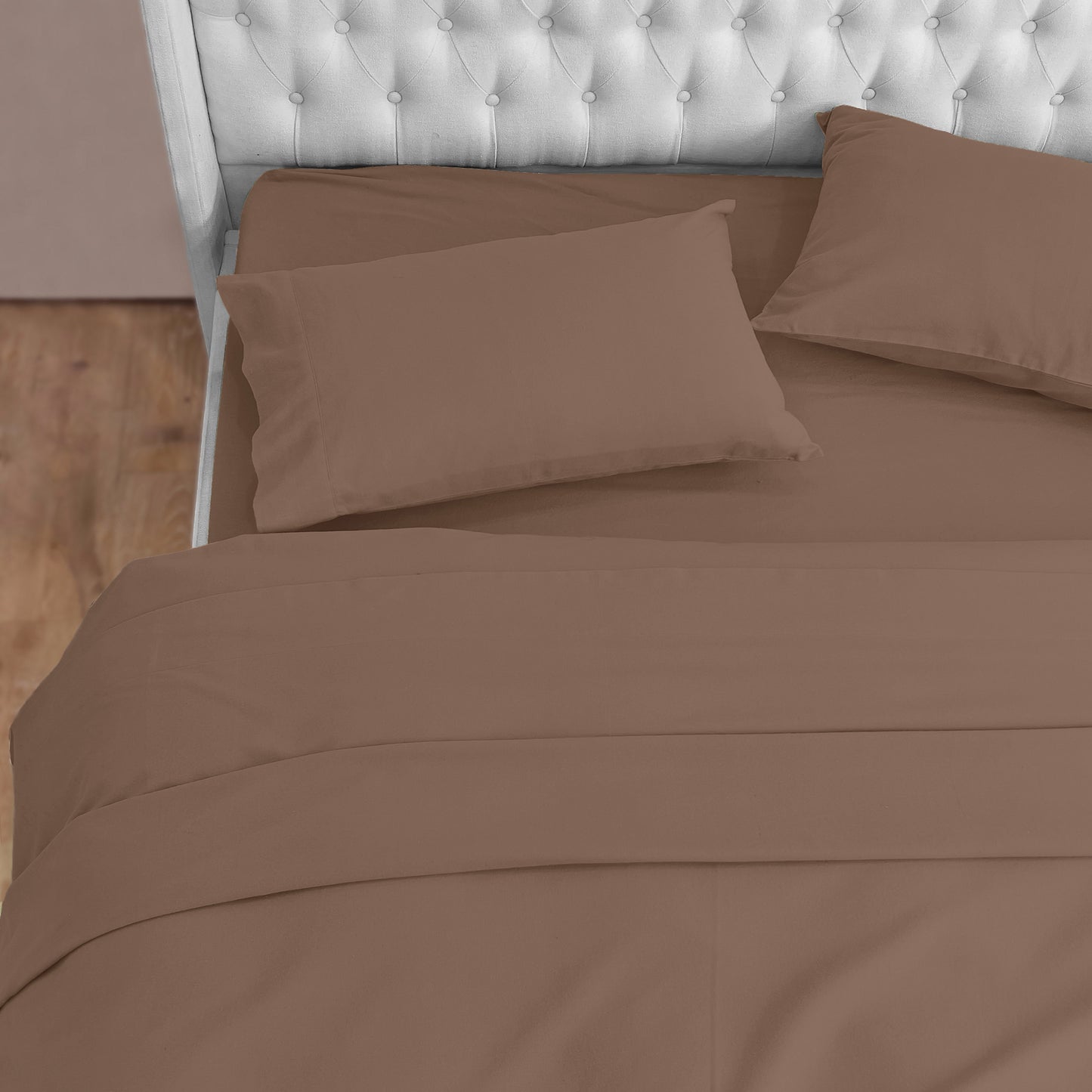 Elegant Comfort 4-Piece Cotton Flannel Sheet Set - 100% Turkish Cotton