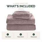 4-Piece Velvet Plush Flannel Sheet Set