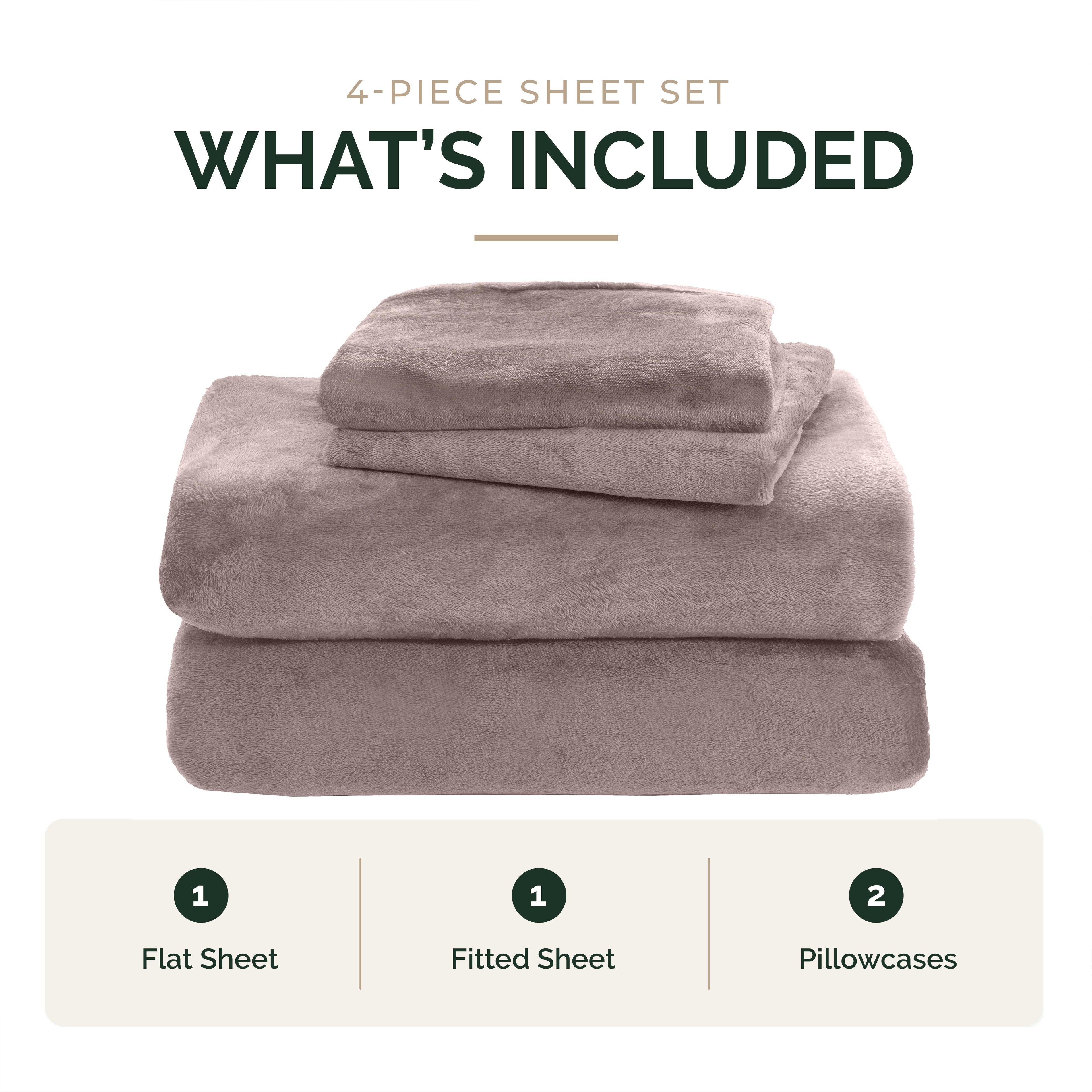 4-Piece Velvet Plush Flannel Sheet Set