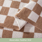 50" x 70"  Ultra Soft Checkered Knitted Throw Blanket