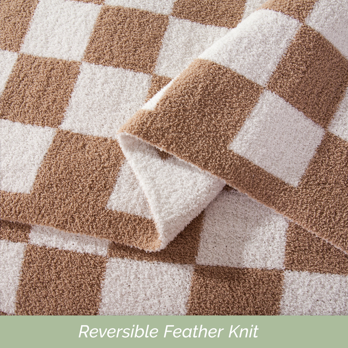 50" x 70"  Ultra Soft Checkered Knitted Throw Blanket
