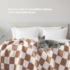 50" x 70"  Ultra Soft Checkered Knitted Throw Blanket