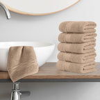6-Pack Premium Turkish Cotton Three Line Popcorn Washcloths Set ( 13" x 13")