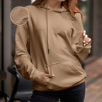 Women Casual Sherpa-Lined Cotton Hoodie