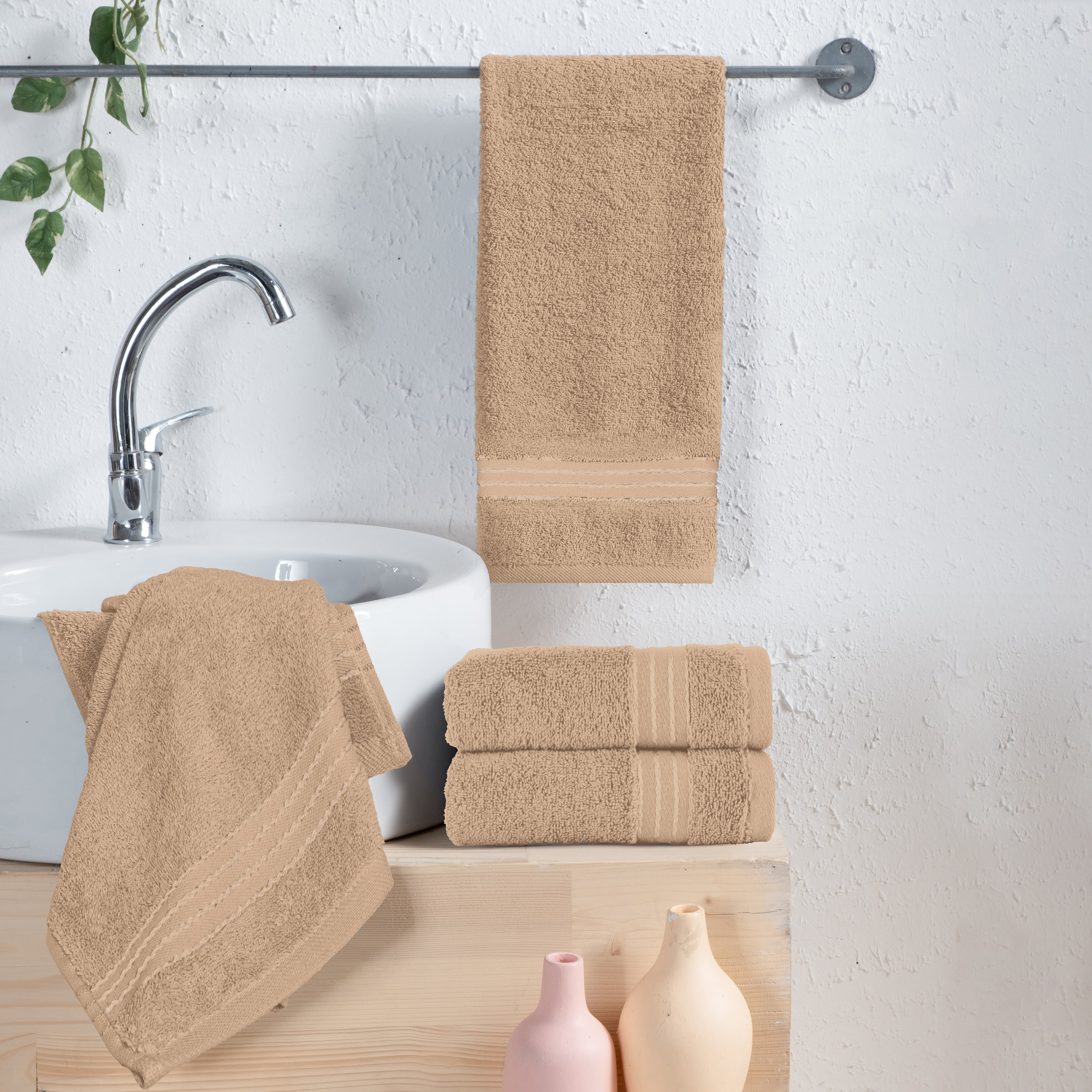 4-Pack Premium Turkish Cotton Hand Towel Set, 16 x 28 inch