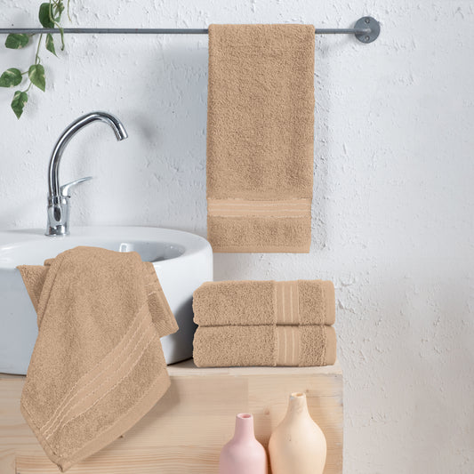 Elegant Comfort 4 Pack Premium Turkish Cotton Hand Towel Set, 16 x 28 inch