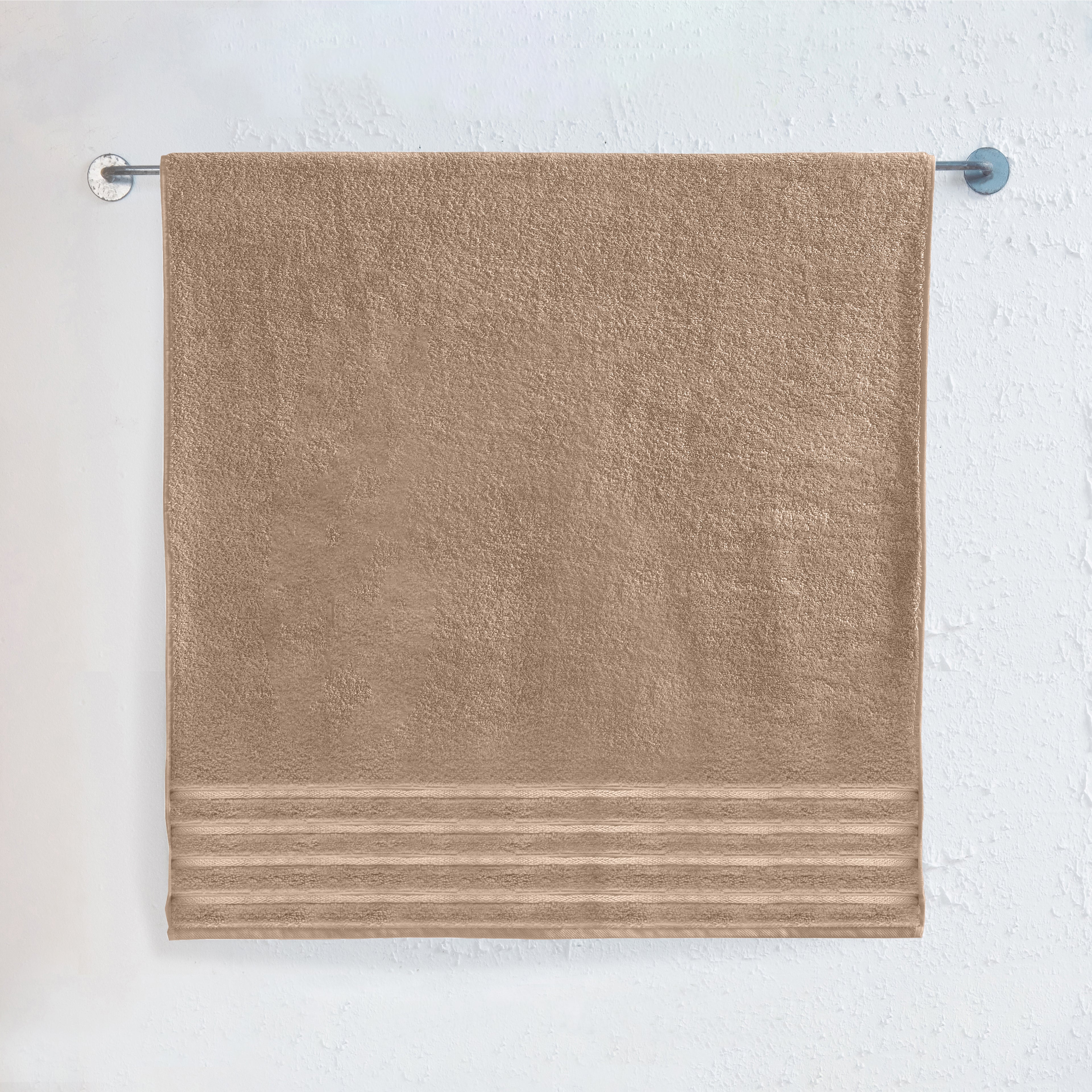 1-Piece Premium Turkish Cotton 4 Lines Stripe Jumbo Towel, 35x 70 inch