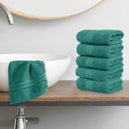 6-Pack Premium Turkish Cotton Three Line Popcorn Washcloths Set ( 13" x 13")