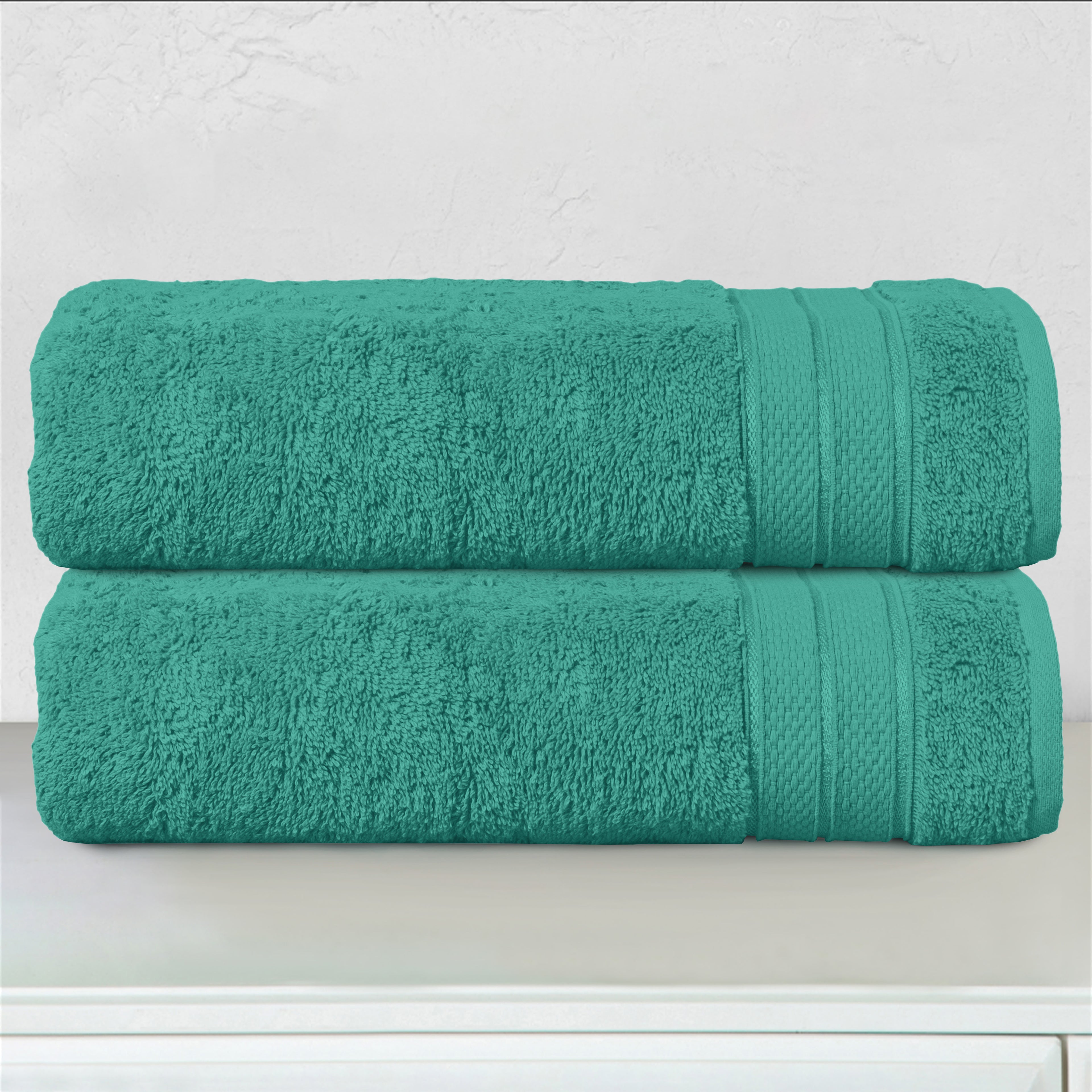 2-Pack Turkish Cotton Three Line Popcorn Bath Towel Set, 27 x 54 inch