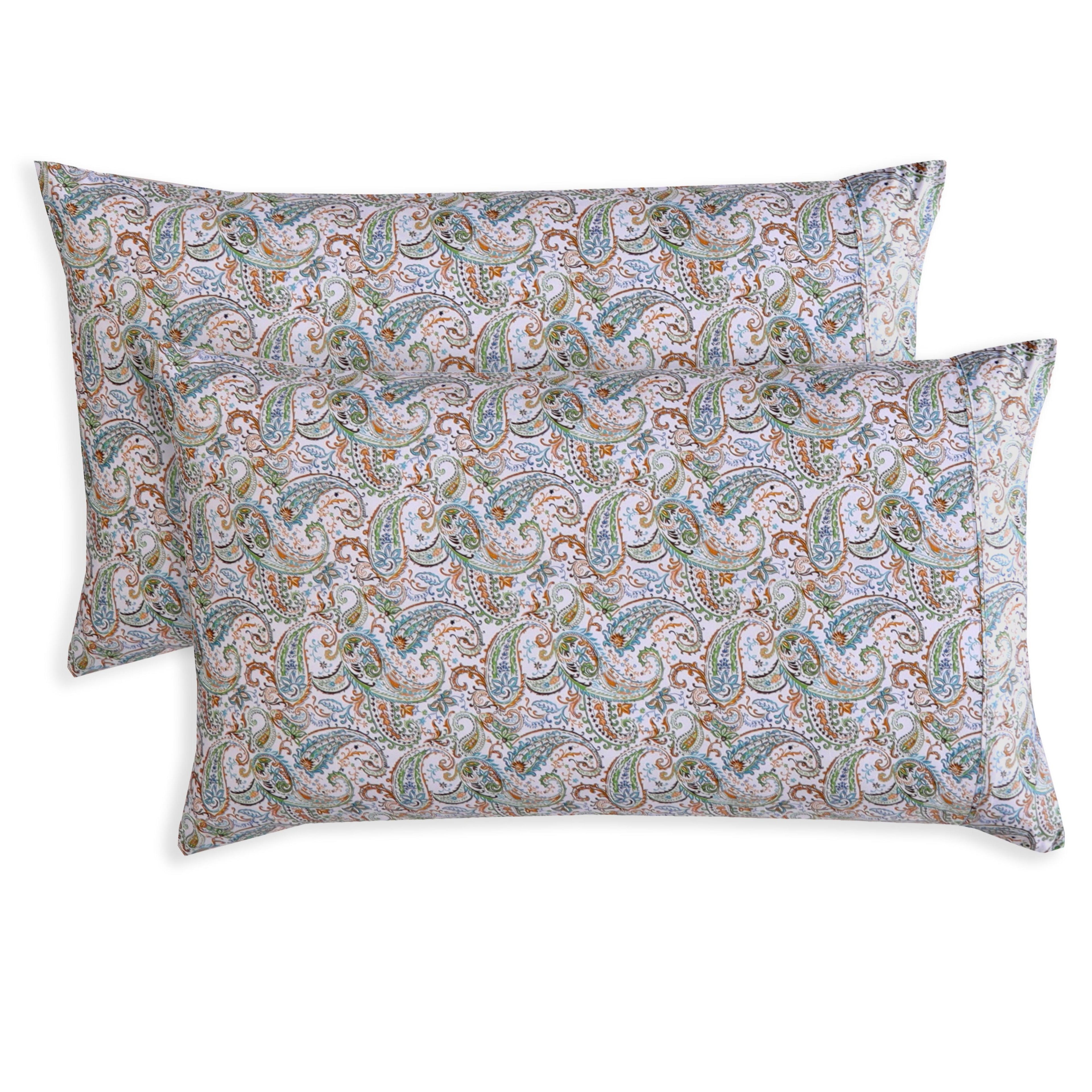 Set of 2 Printed Paisley Pattern Pillowcases