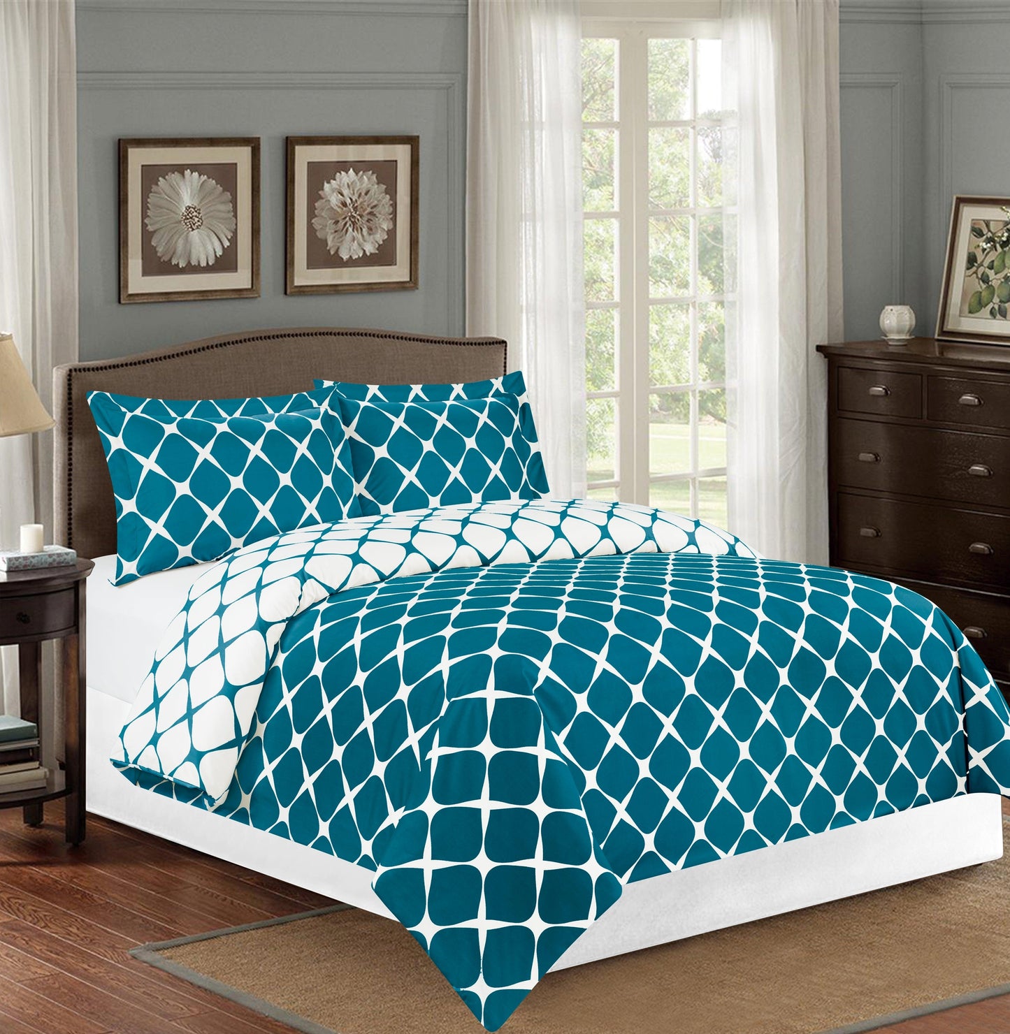 Elegant Comfort Bloomingdale Pattern, 3-Piece Duvet Cover Set