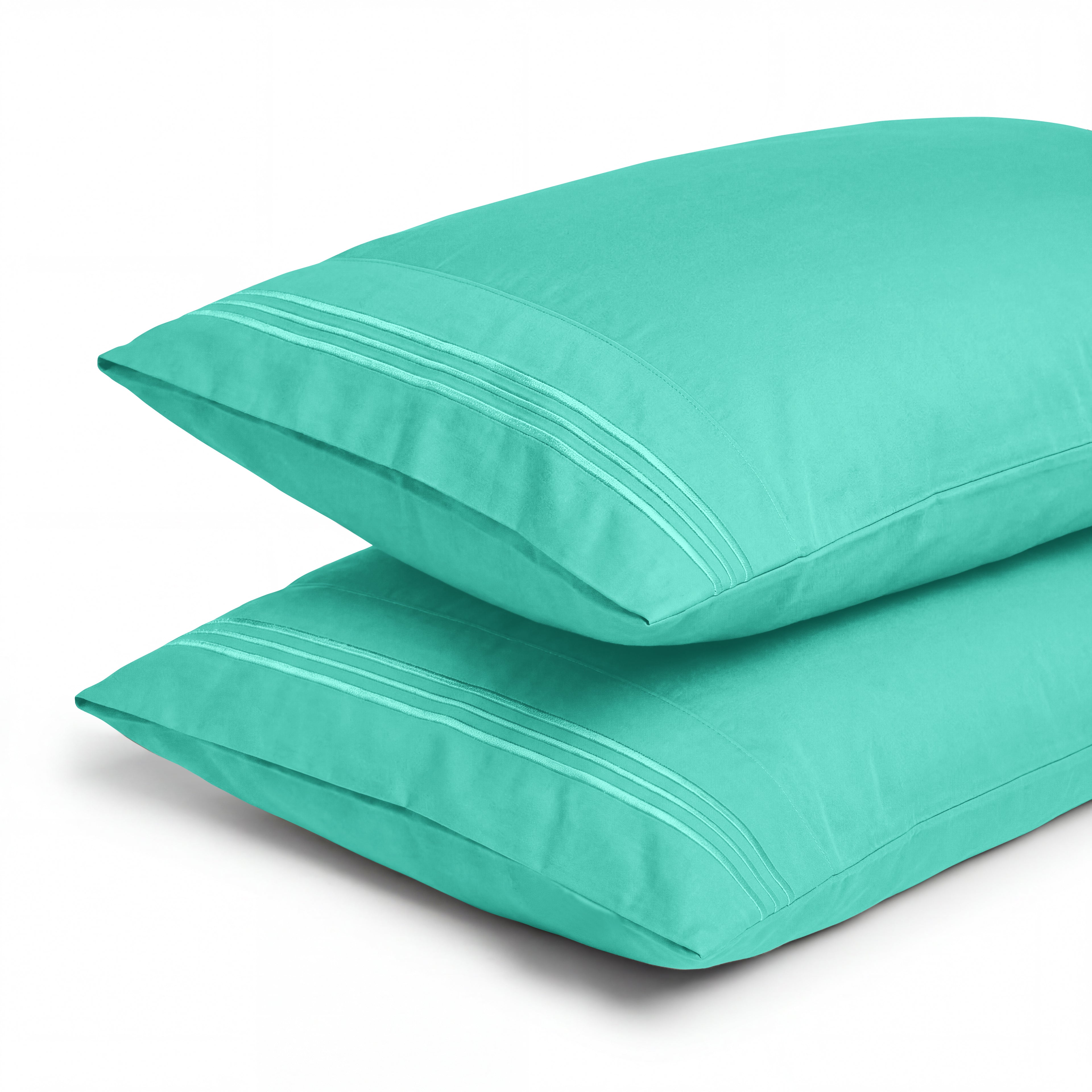 Set of 2 Pillowcases- 3 Line Embroidery