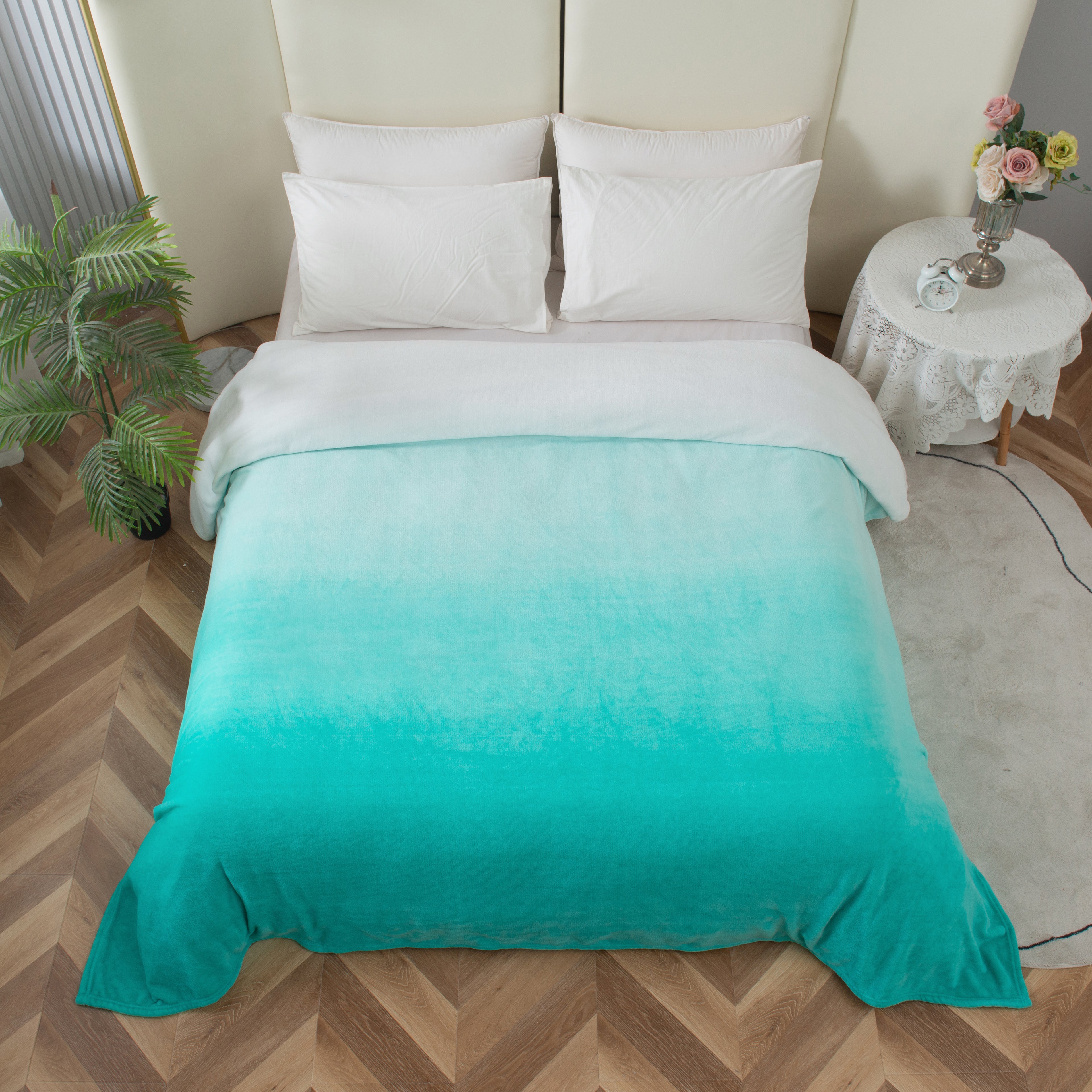 Ombre Printed Velour Fleece Blanket - Velvety Feel