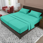 Essential Solid 3 Line Embroidery - Soft as a Hotel Premium Quality, 4-Piece Sheet Set, Bright Shades