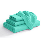 Extra deep 18-24 Inch Pocket 3 Line Embroidery, 4-Piece Sheet Set, Bright Shades