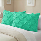 Set of 2 Pinch Pleated Pintuck Pillow Shams - Luxury and Silky Soft