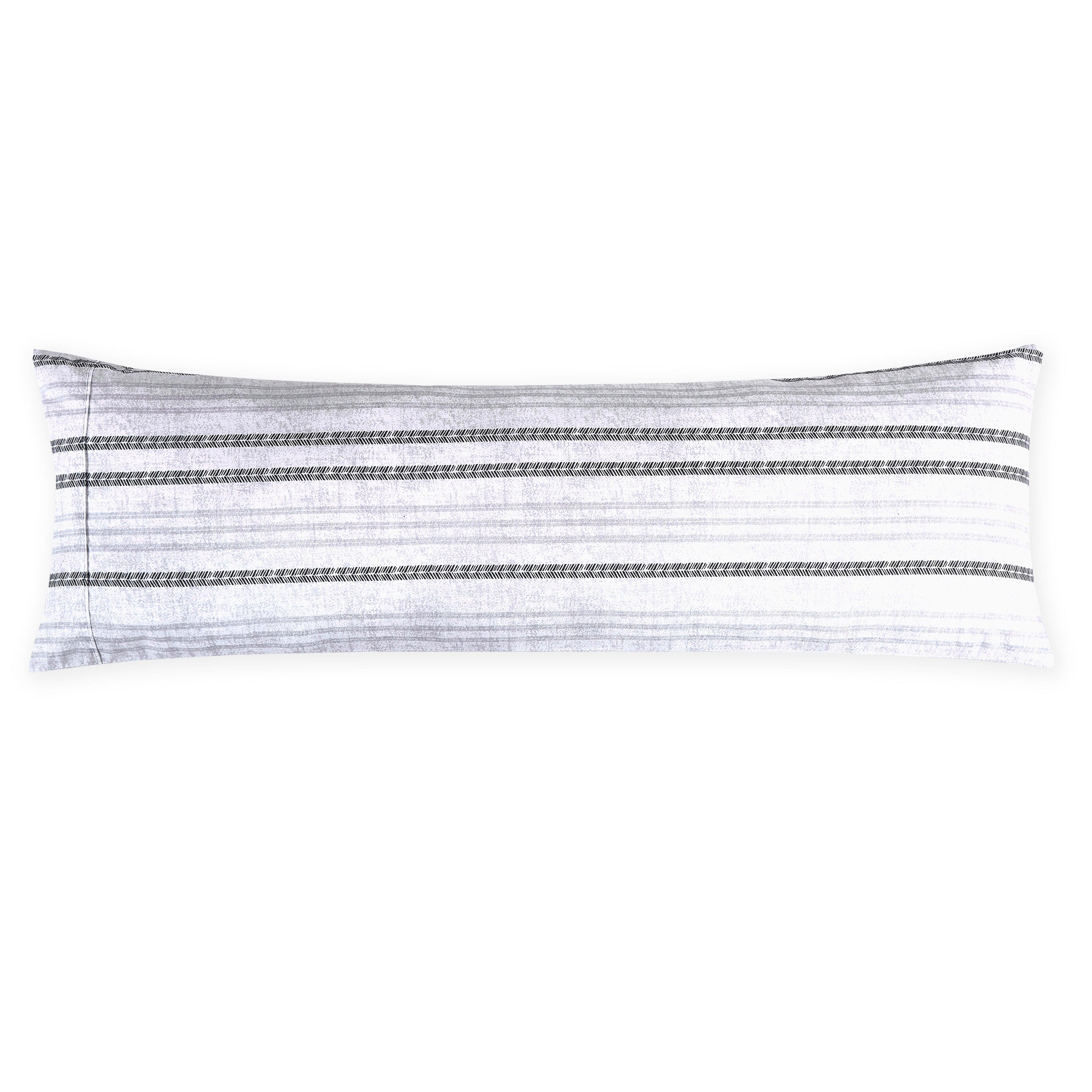 Set of 2 Floral and Stripe Pattern Pillowcases