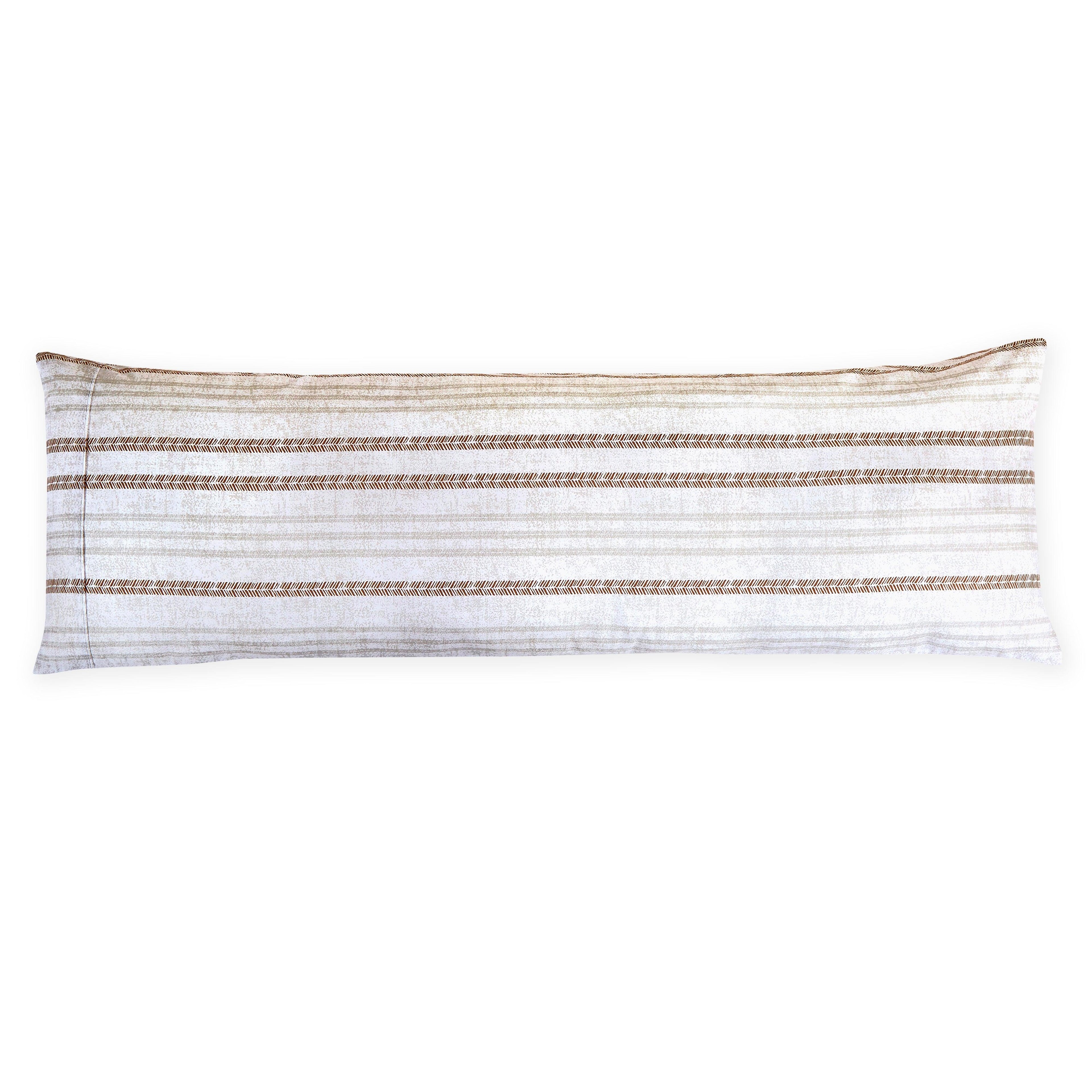 Set of 2 Floral and Stripe Pattern Pillowcases