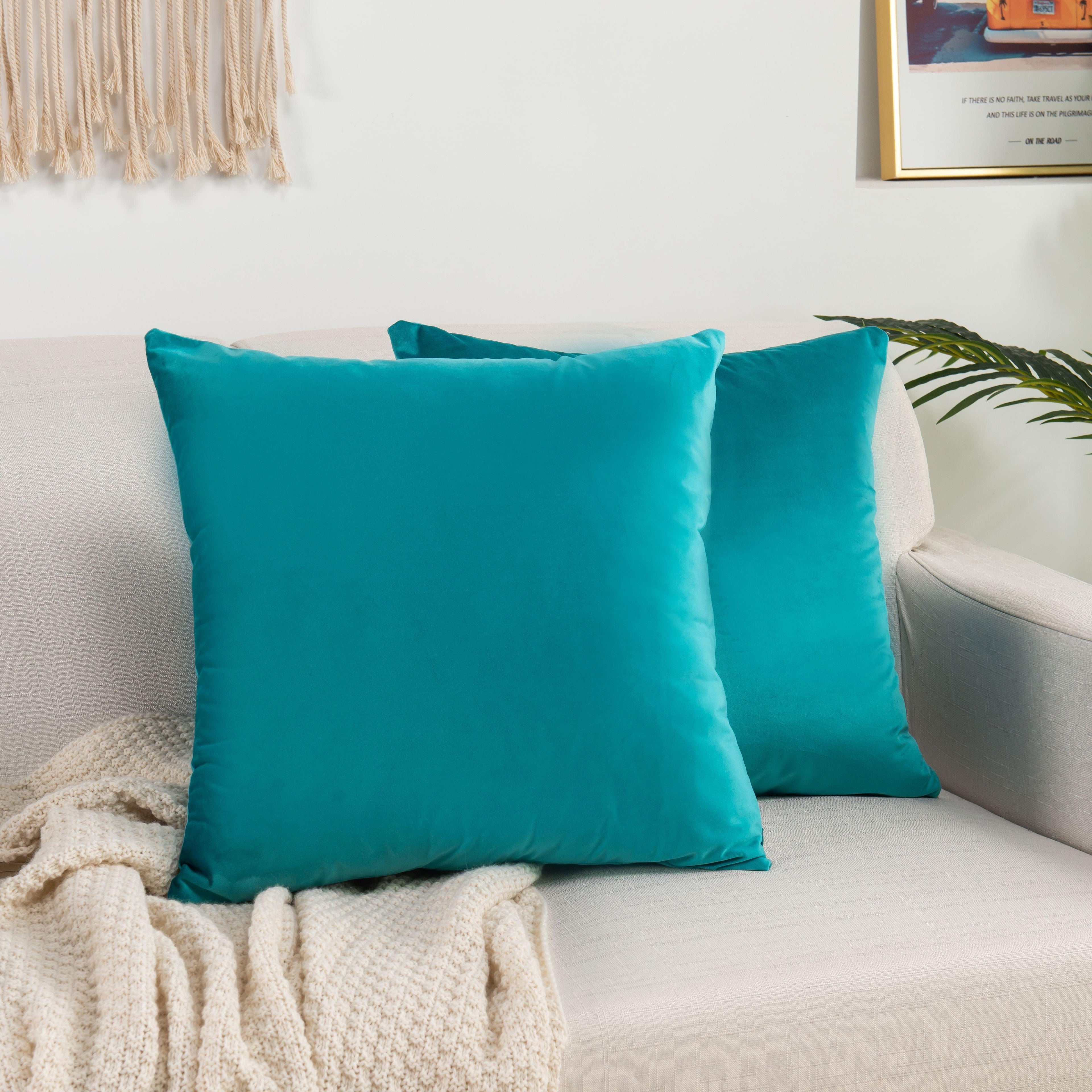 2 Piece Velvet Cushion Cover Solid - Pillow Covers