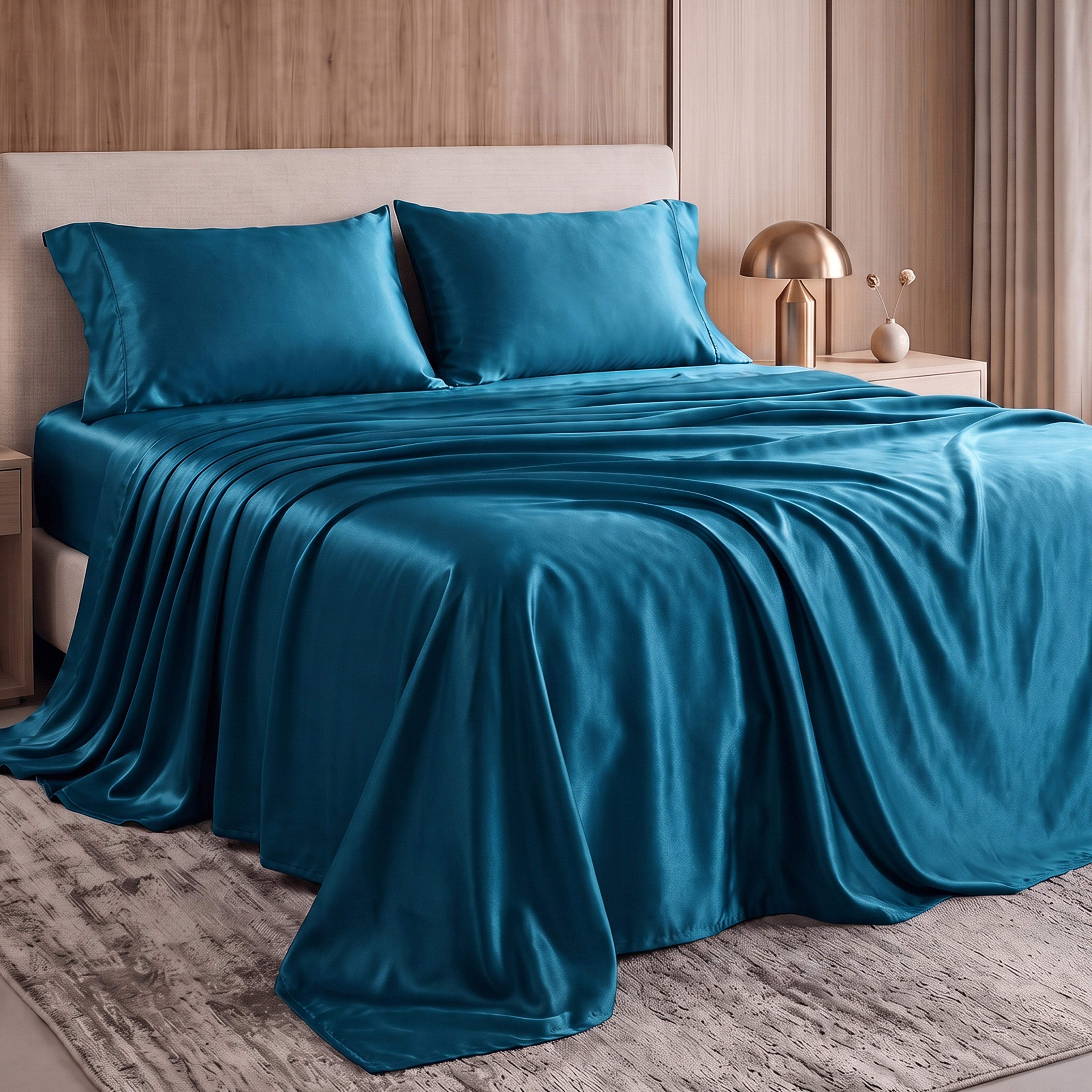Fine 4-Piece Silky Satin Sheet Set, Moody Shades