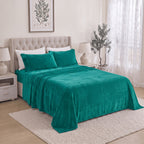4-Piece Velvet Plush Flannel Sheet Set