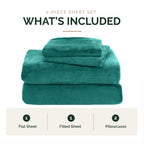 4-Piece Velvet Plush Flannel Sheet Set