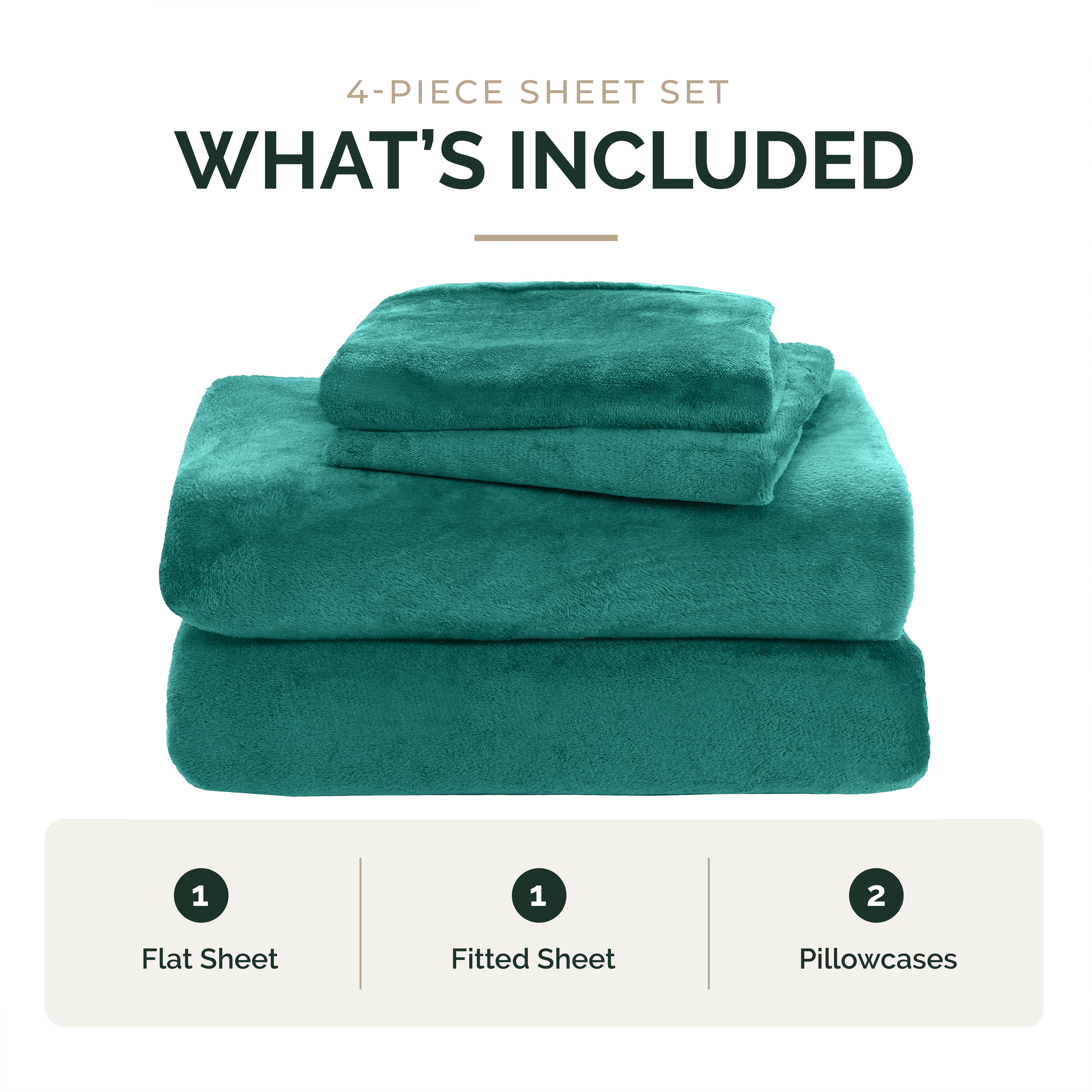 4-Piece Velvet Plush Flannel Sheet Set