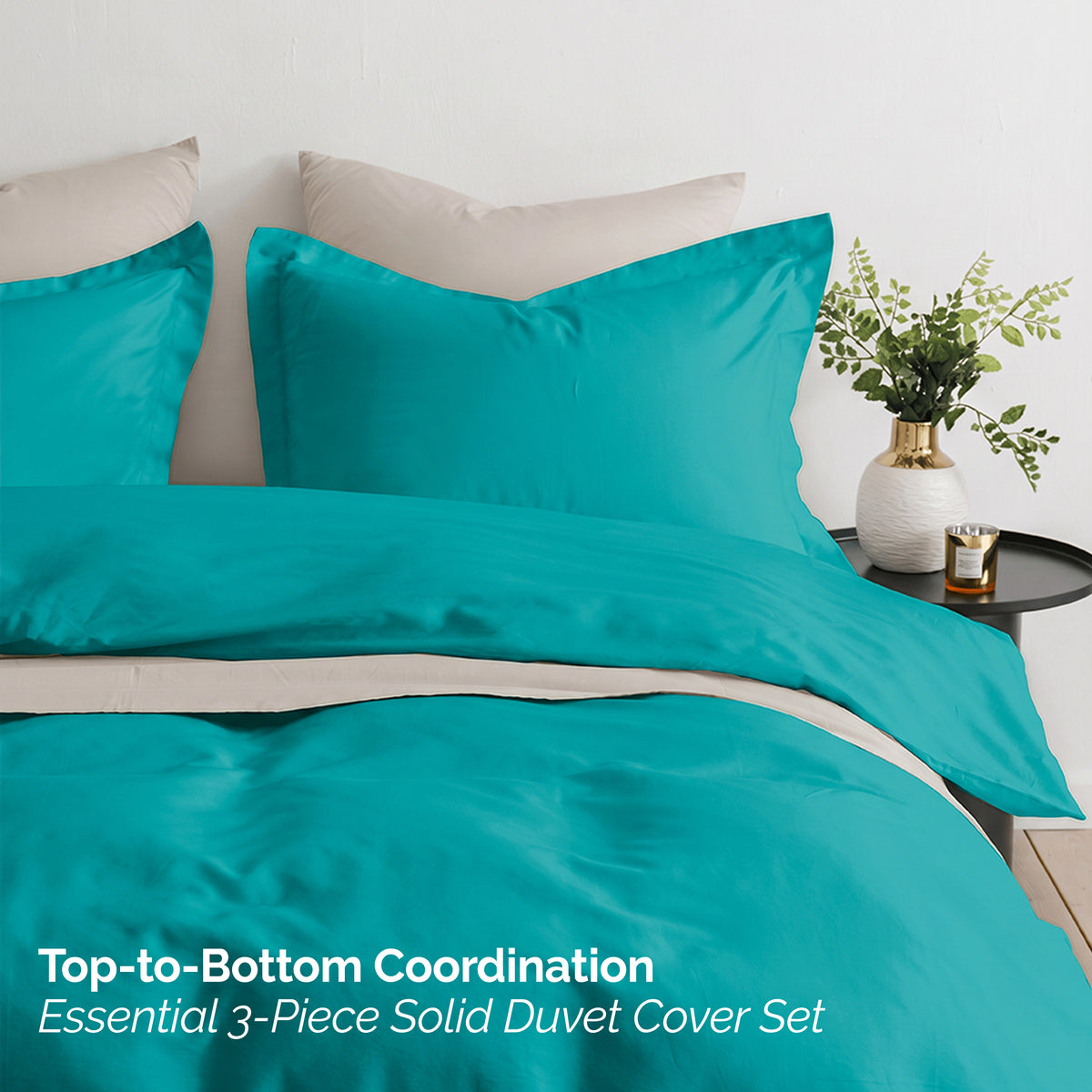 Essential 3-Piece Solid Duvet Cover Set