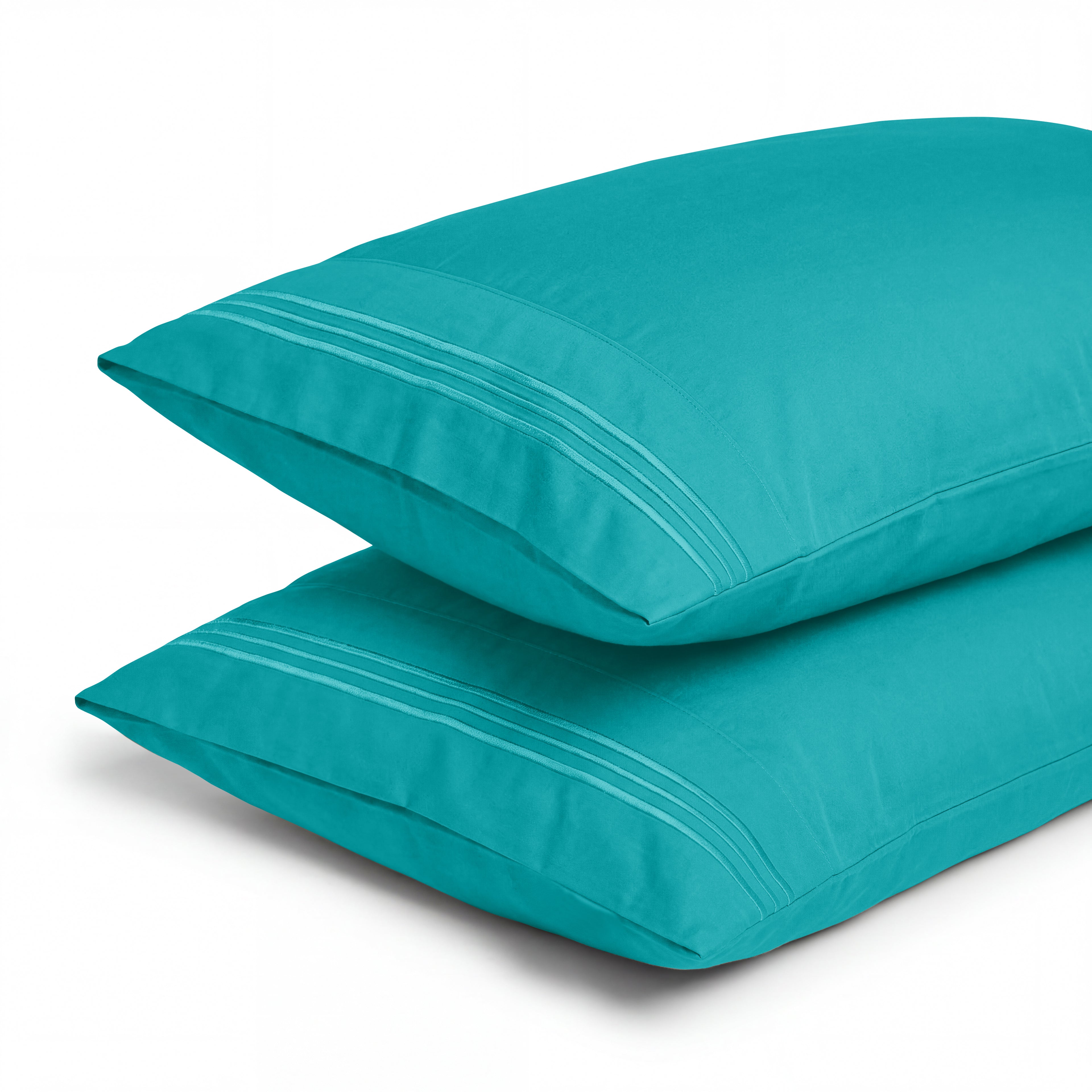 Set of 2 Pillowcases- 3 Line Embroidery