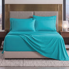 Extra deep 18-24 Inch Pocket 3 Line Embroidery, 6-Piece Sheet Set, Moody Shades