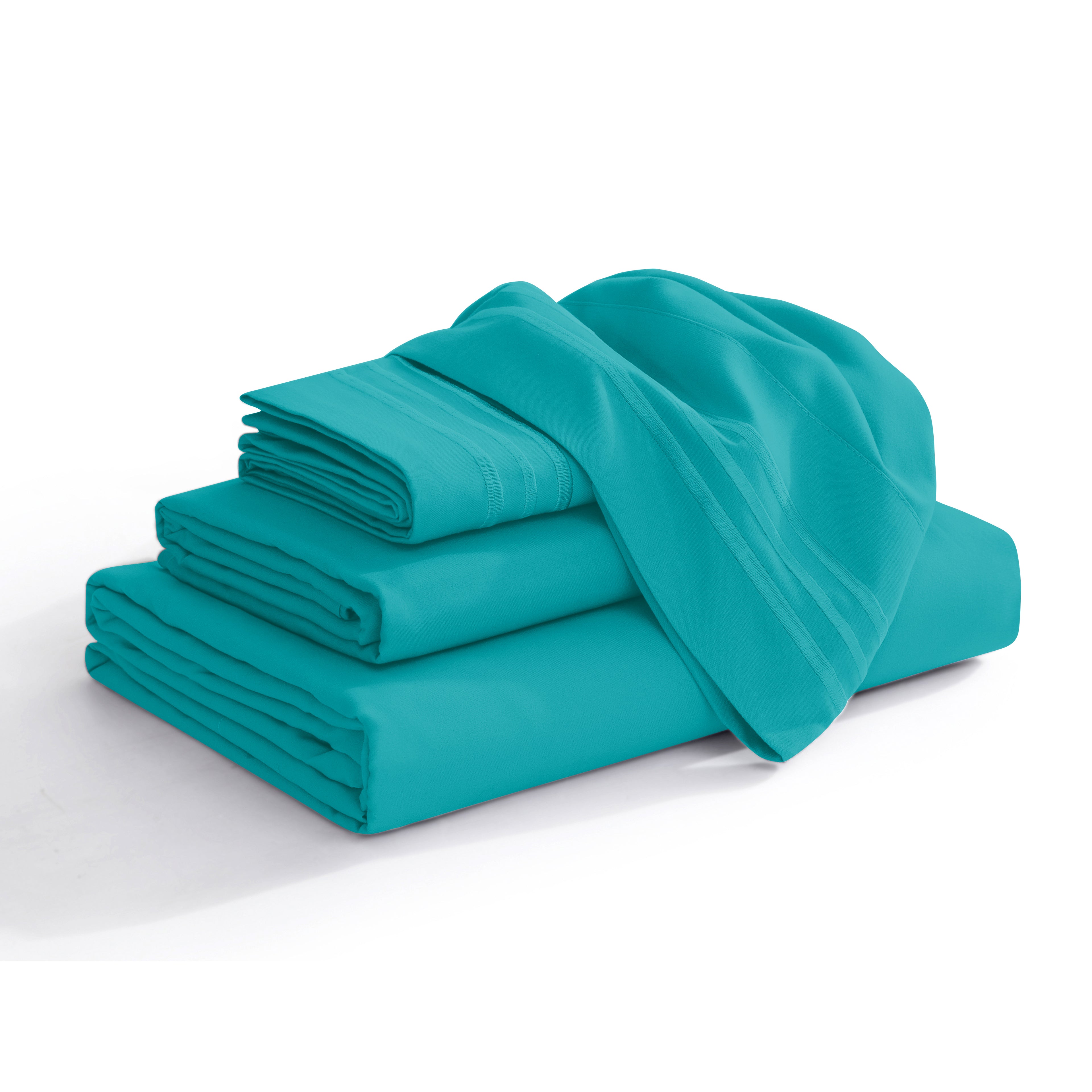 Extra deep 18-24 Inch Pocket 3 Line Embroidery, 4-Piece Sheet Set, Moody Shades