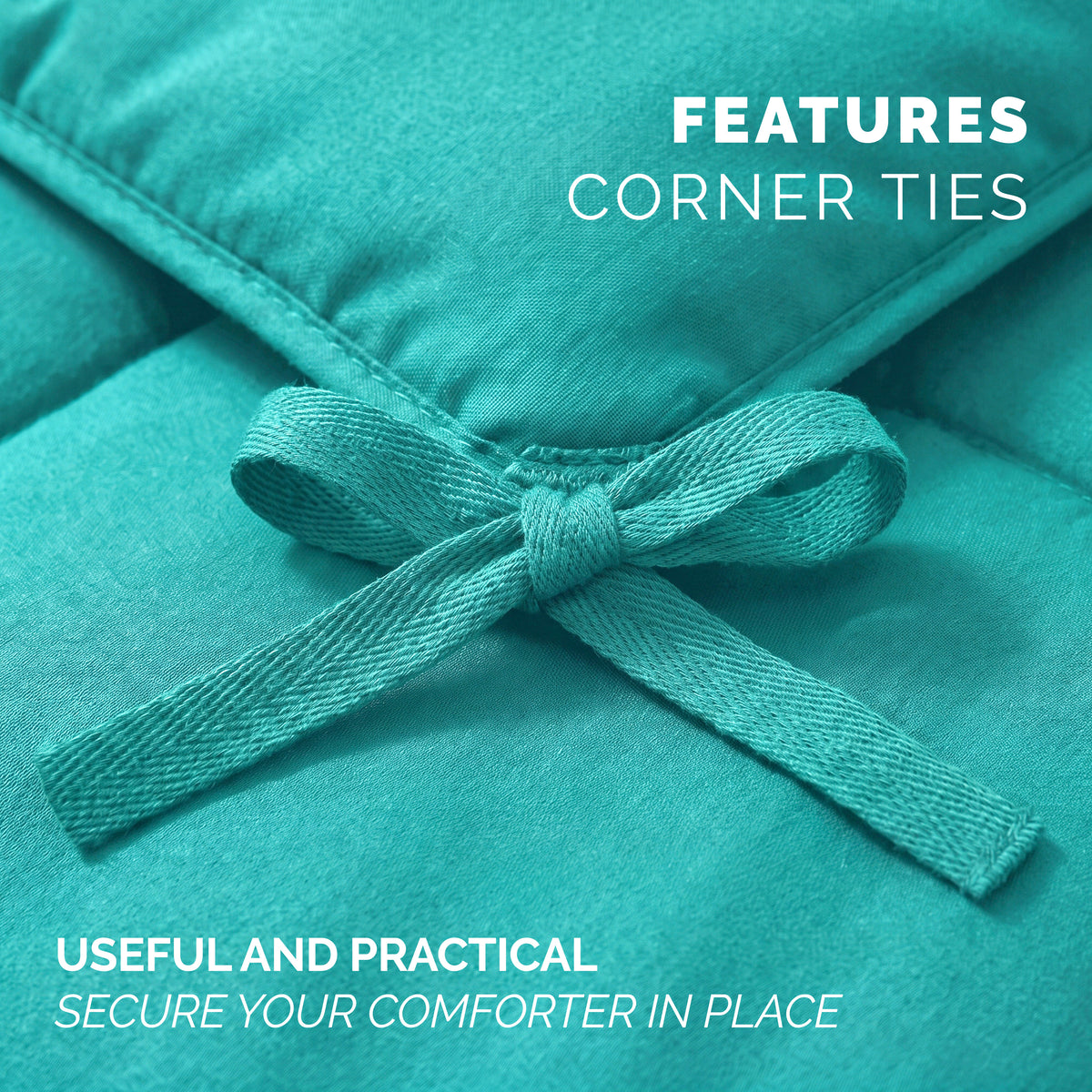 Pinch Pleated Pintuck Pattern, 3-Piece Duvet Cover Set - Features Corner Ties