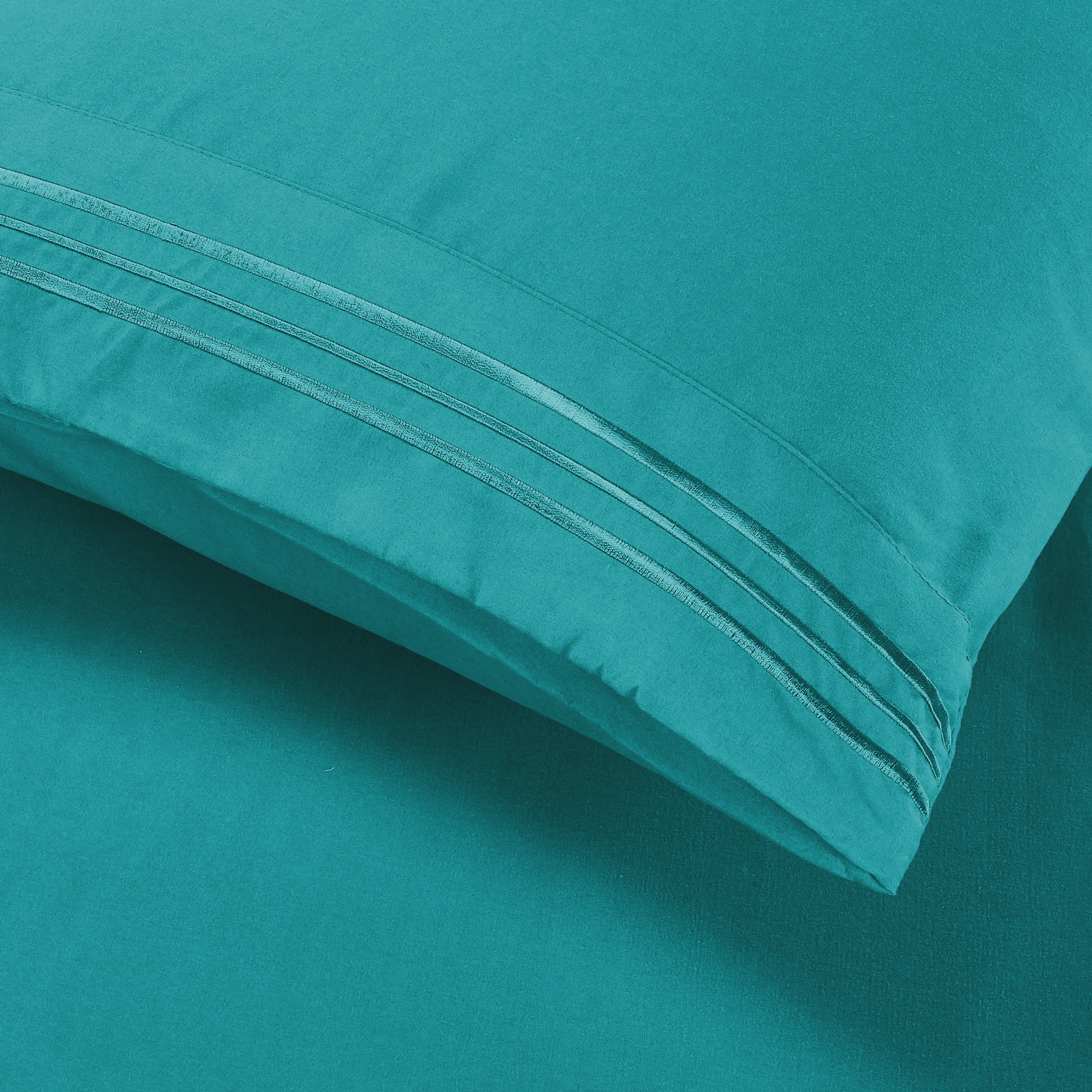 Essential 4-Piece 3-Line Embroidery Sheet Set, Soft as a Hotel Premium Quality,  Moody Shades