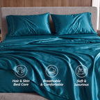 Fine 4-Piece Silky Satin Sheet Set, Moody Shades