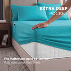 Extra deep 18-24 Inch Pocket 3 Line Embroidery, 6-Piece Sheet Set, Moody Shades