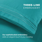 Extra deep 18-24 Inch Pocket 3 Line Embroidery, 6-Piece Sheet Set, Moody Shades