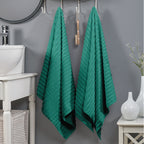 2-Pack Premium Turkish Cotton Corduroy Stripe Bath Towel Set, 27 x 54 inch