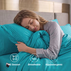 Extra deep 18-24 Inch Pocket 3 Line Embroidery, 6-Piece Sheet Set, Moody Shades