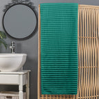 1-Piece Premium Turkish Cotton Corduroy Stripe Oversized Bath Sheet Towel 40 x 80 Inch
