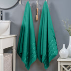 2-Pack Premium Turkish Cotton 4 Lines Stripe Bath Towel Set, 27 x 54 inch
