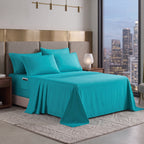 Extra deep 18-24 Inch Pocket 3 Line Embroidery, 6-Piece Sheet Set, Moody Shades