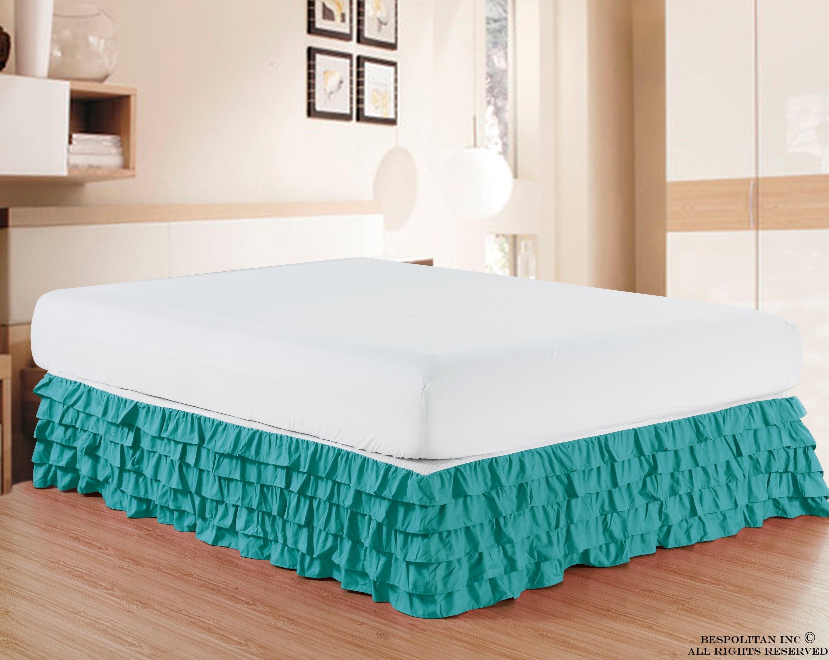 1-Piece Multi-Ruffle Bed Skirt - 15 inch Drop - Classy Bed skirt