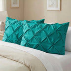 Set of 2 Pinch Pleated Pintuck Pillow Shams - Luxury and Silky Soft