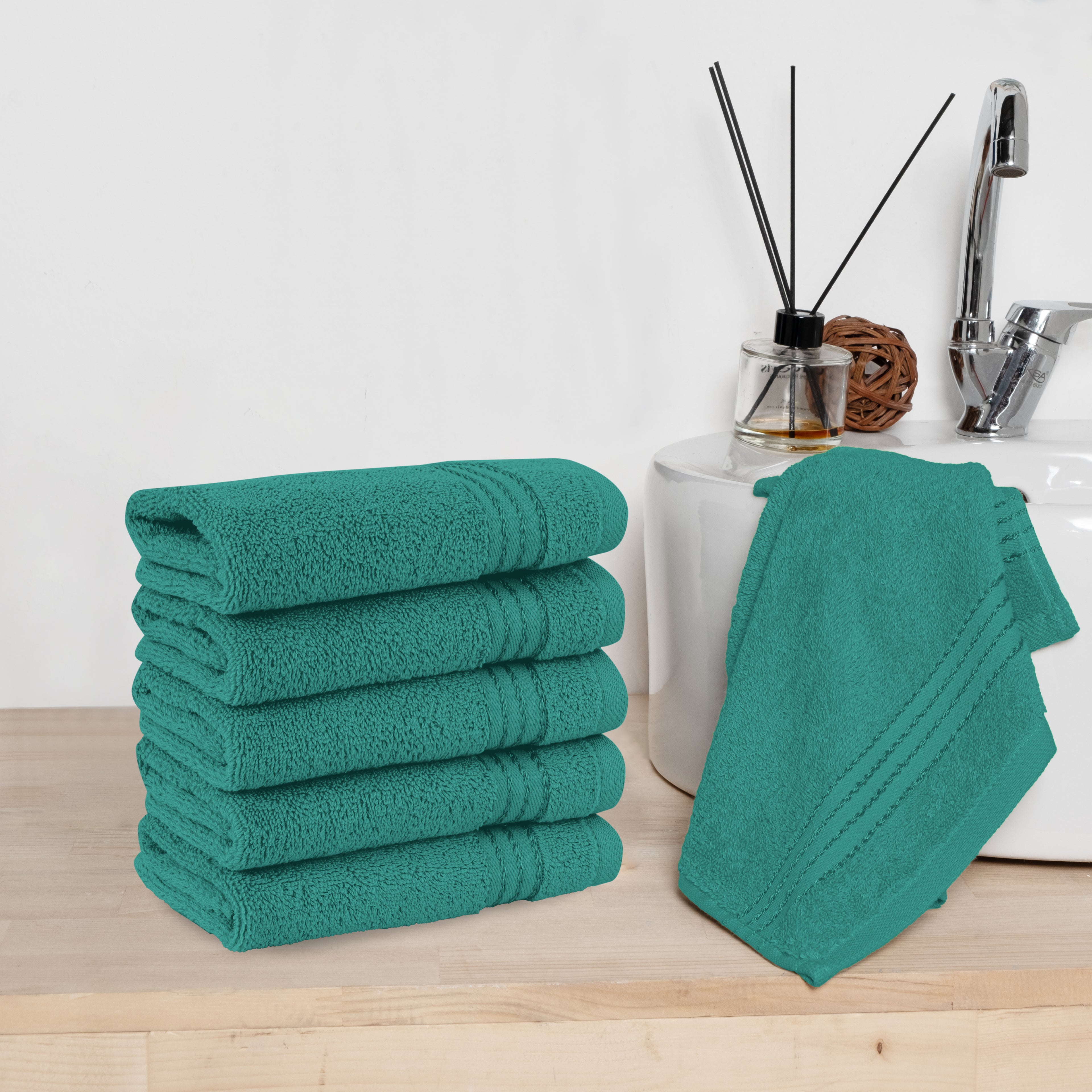 6-Pack Premium Turkish Cotton Washcloths Set, 13 x 13 inch