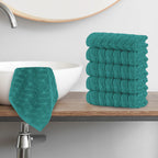 6-Pack Premium Turkish Cotton Braided Washcloths Set, 13 x 13 inch