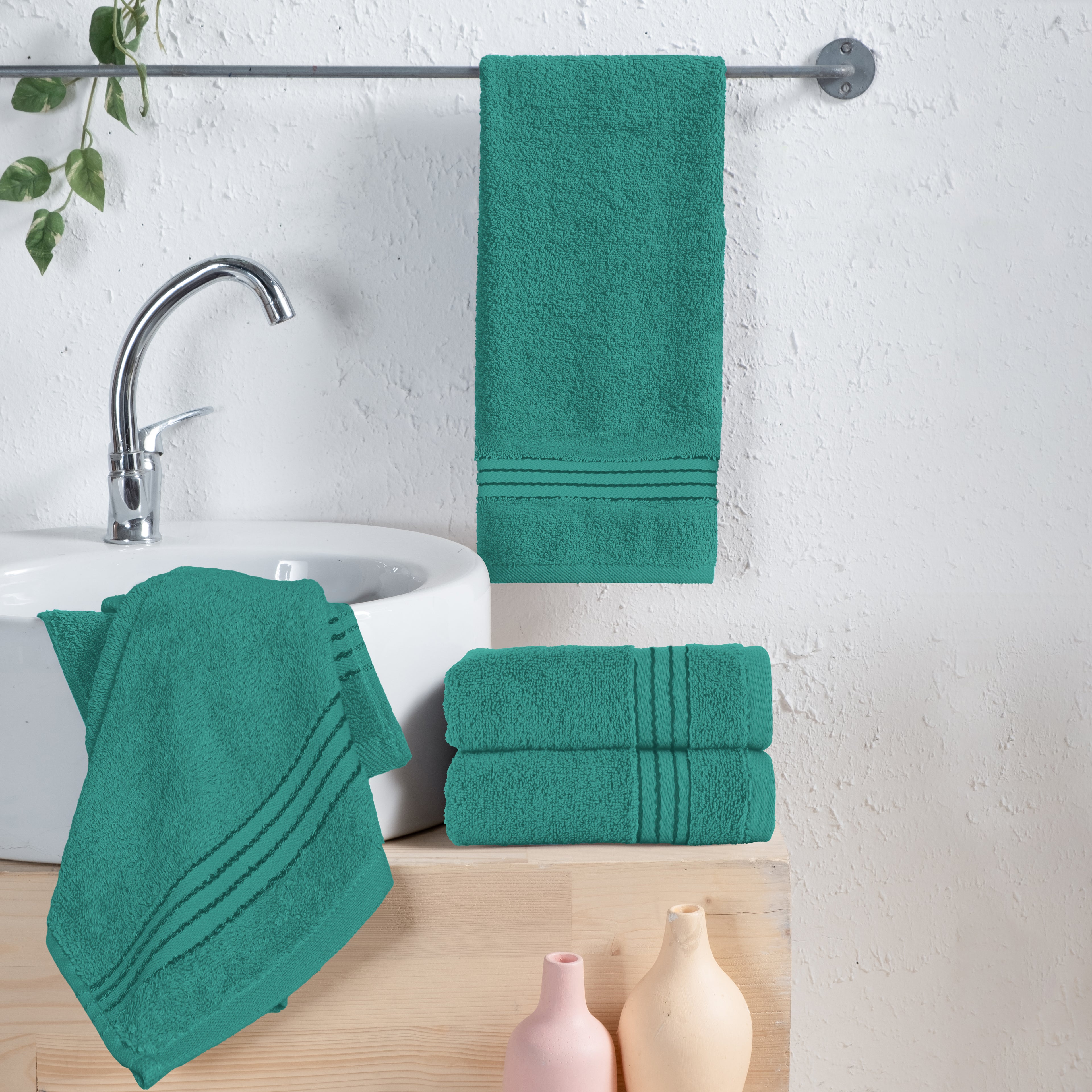 4-Pack Premium Turkish Cotton Hand Towel Set, 16 x 28 inch